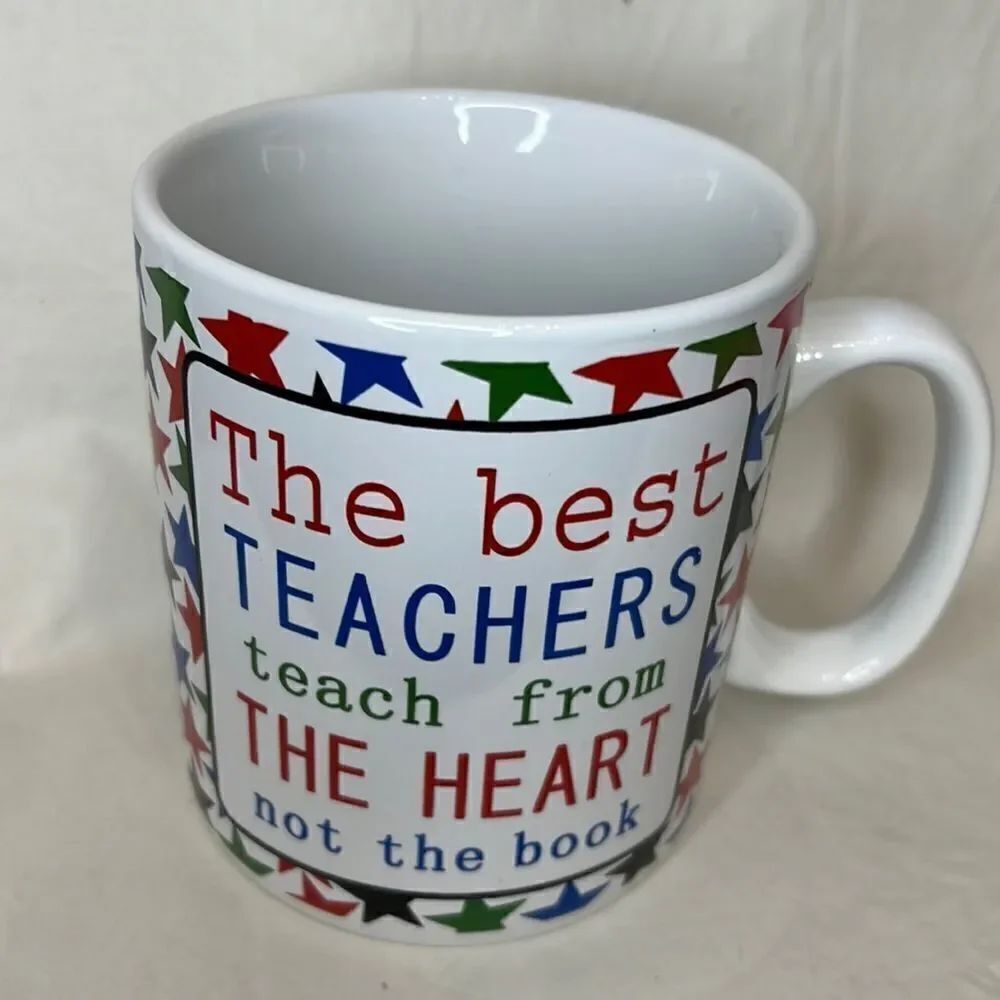 The Best Teachers Teach From The Heart Not The Book Coffee Tea Mug 4 Cups Stars